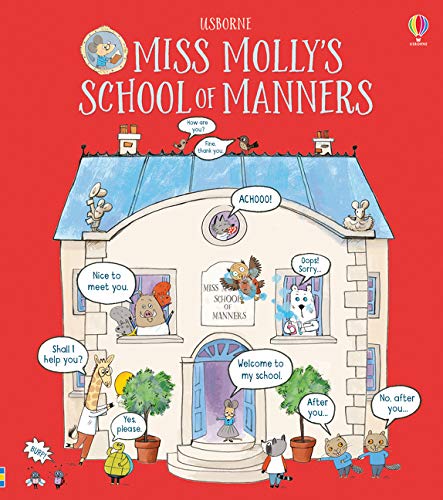 Children’s book cover depicting a colorful schoolhouse with animal characters.