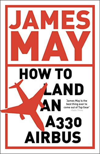 Book cover: red text “James May” and illustration of a red airplane.