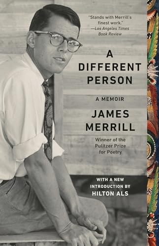 Book cover: "A Different Person" memoir by James Merrill, featuring his portrait.