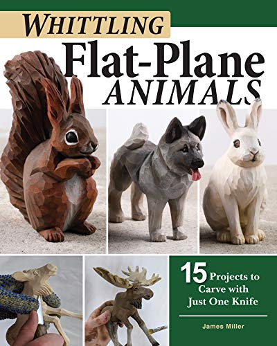 Book cover featuring carved wooden animals: squirrel, dog, rabbit, and moose.