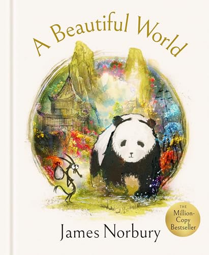 Book cover: panda and monkey in a colorful, painted landscape.