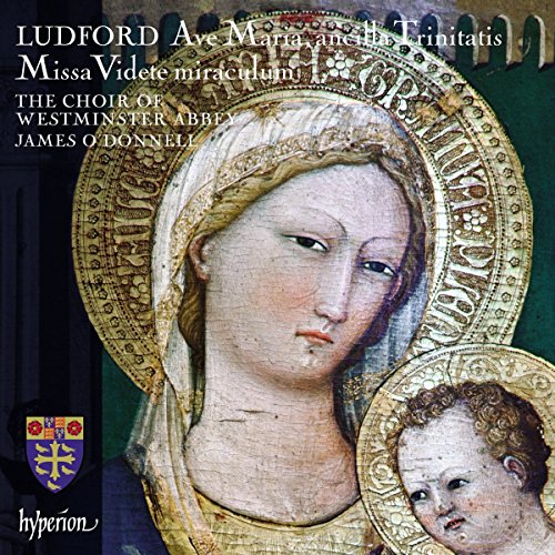CD cover: Renaissance painting of Mary and baby Jesus, choral music.