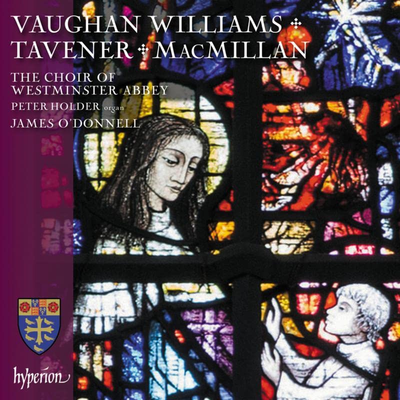 CD cover featuring stained glass and text listing composers and performers.