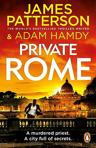 Book cover: "Private Rome" with a silhouetted figure and Roman cityscape.