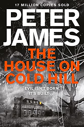 Book cover: haunted house with bare trees, dark and stormy sky.