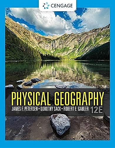 TextH textbook cover featuringSP featuring a mountain lake and the title Physical Geography.