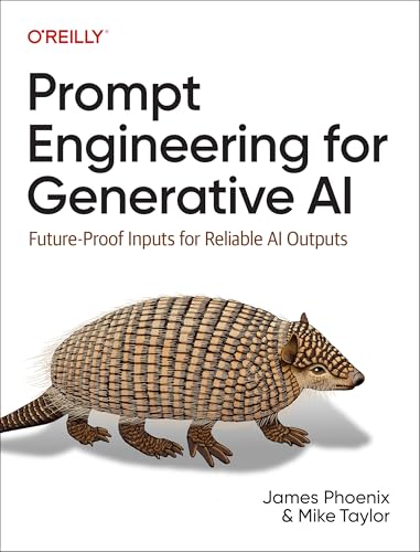 Book cover titled Prompt Engineering for Generative AI featuring an illustration of an armadillo.
