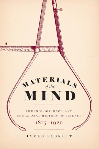 Book cover: “Materials of the Mind: Phrenology” with antique measuring tool illustration.