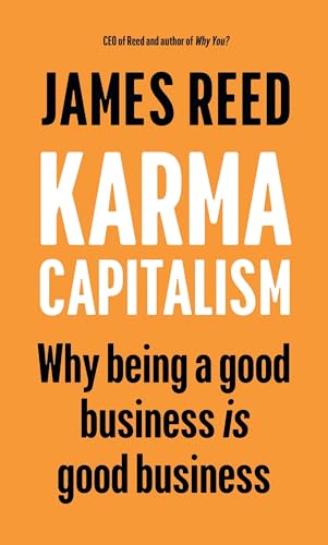 Book cover: "Karma Capitalism" by James Reed, with bold orange and white text.