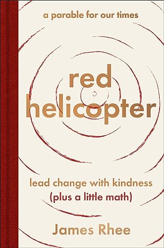 Book cover with concentric circles and the title “red helicopter” in large text.