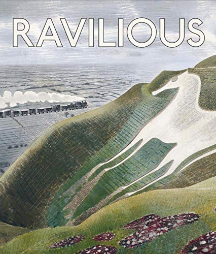 Book cover featuring a white horse hill figure, a steam train, and the word RAVILIOUS.