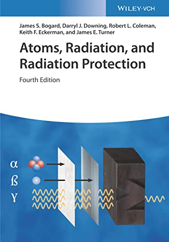 Book cover: "Atoms, Radiation, and Radiation Protection," fourth edition, with diagrams.