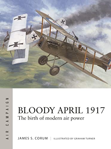 World War I biplanes in flight, book cover for “Bloody April 1917”.