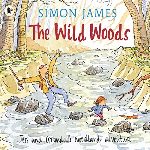 Book cover: children and grandfather in a whimsical woodland scene.