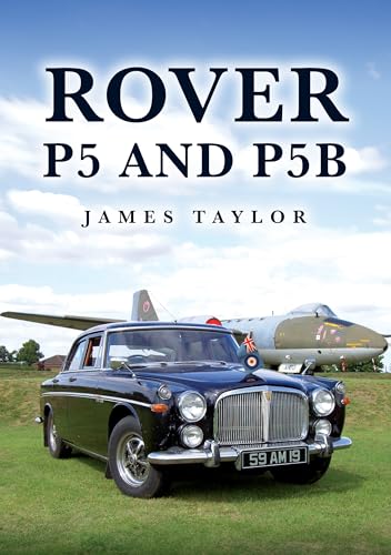 Book cover featuring a classic black Rover P5 car with an airplane backdrop.