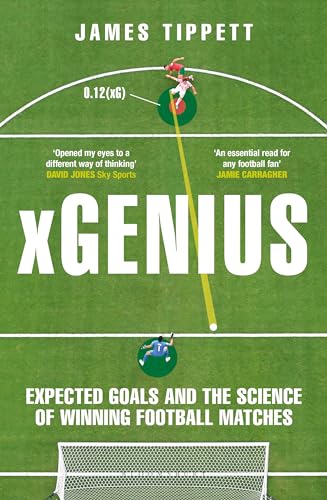 Book cover: "xGenius" about football, with players and a goal illustration.