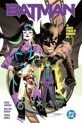 Batman and Harley Quinn on cover of graphic novel omnibus volume one.