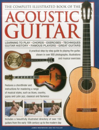 Book cover featuring acoustic guitars, chord diagrams, and learning resources.