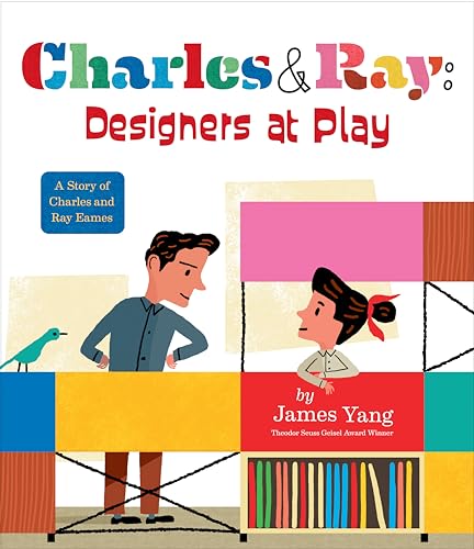 Book cover with illustrated portraits of Charles and Ray Eames.