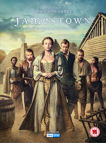 DVD cover for Jamestown: The Complete Series featuring a cast in 17th-century historical attire.