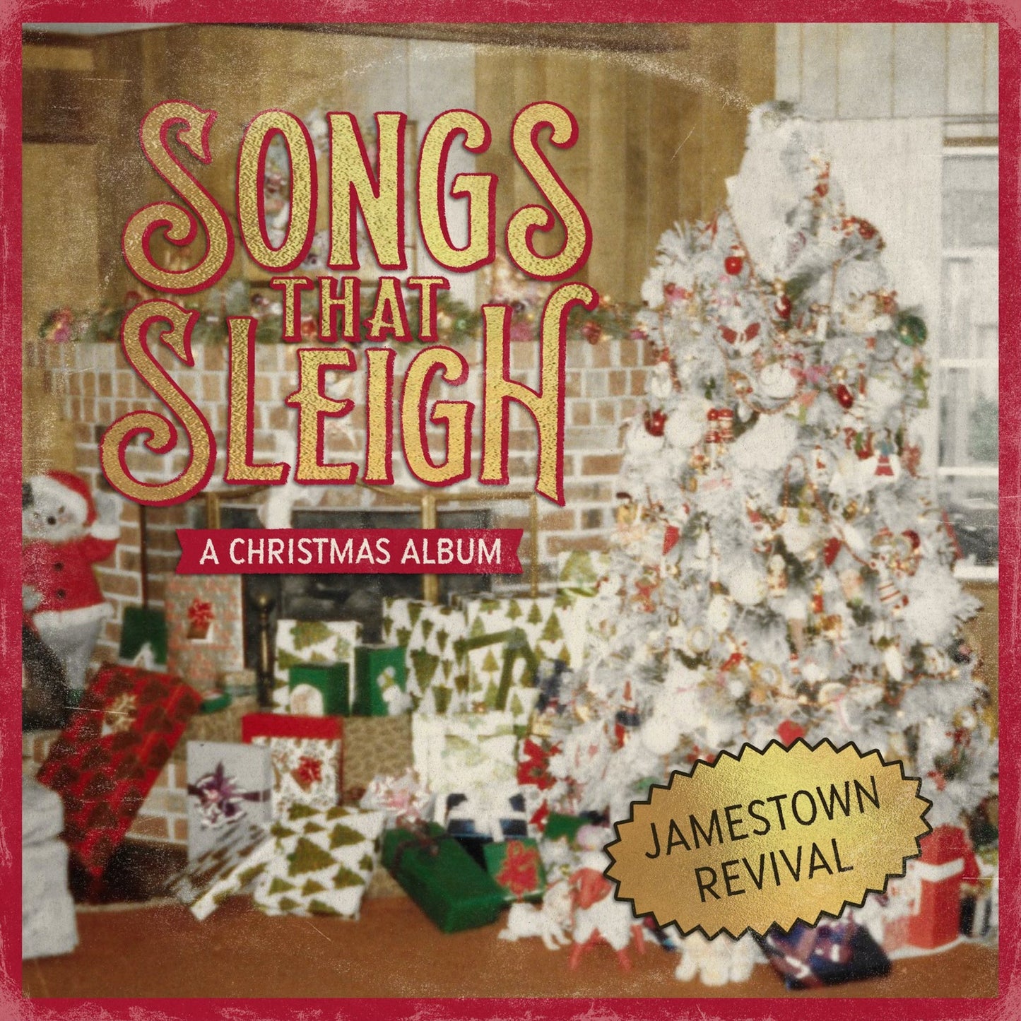 Album cover showing a decorated Christmas tree and gifts with vintage-style text overlay.