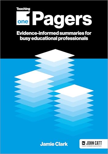 Book cover titled Teaching One Pagers with stacks of paper on a blue background.