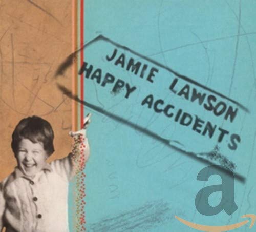 Cover of "Jamie Lawson - Happy Accidents" CD with child and abstract background.