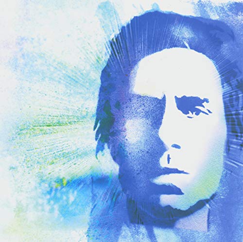 Blue and white abstract portrait of Jamie Lidell album cover.
