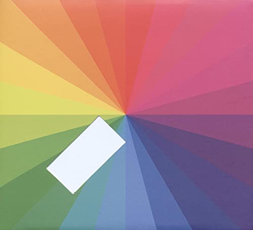 Album cover with radiating color blocks and a white diamond shape.