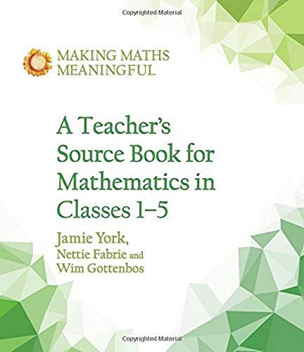 Book cover titled A Teacher's Source Book for Mathematics in Classes 1-5 with geometric design.