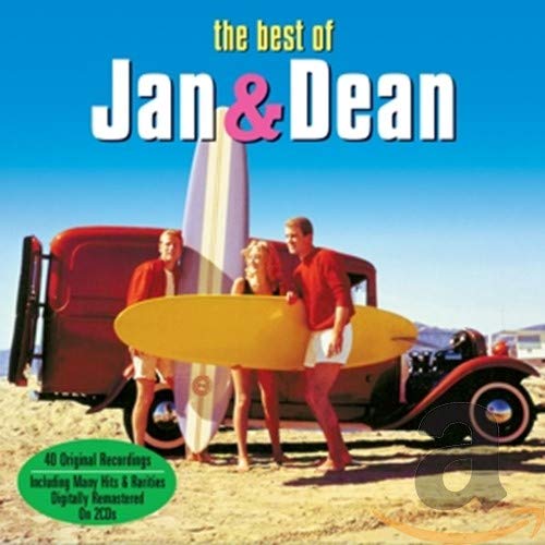 Jan & Dean CD cover with two men and surfboards by a car.