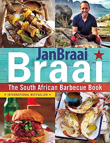 Book cover titled Braai: The South African Barbecue Book featuring food and a chef.