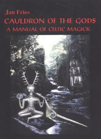 Book cover: "Cauldron of the Gods" with antlered figure and forest scene.