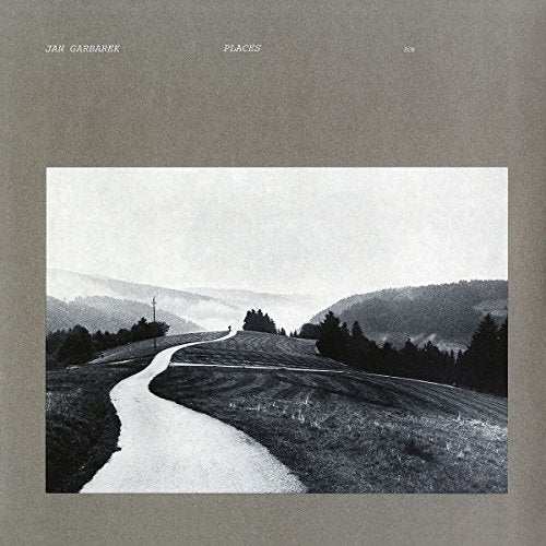 Jan Garbarek’s “Places” vinyl album cover: winding road through a misty landscape.