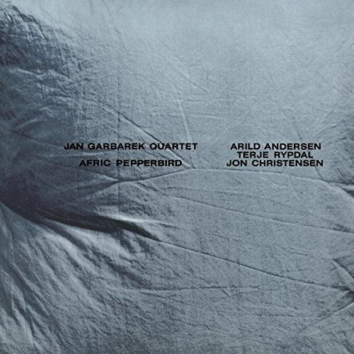 CD cover for Jan Garbarek Quartet’s “Afric Pepperbird” with textured blue background.