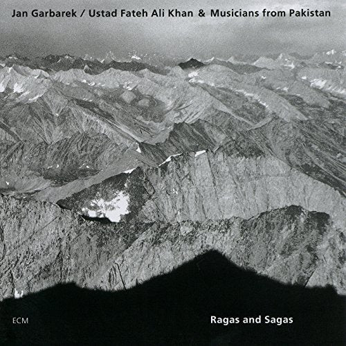 CD cover for Jan Garbarek’s “Ragas and Sagas” featuring a mountain range.