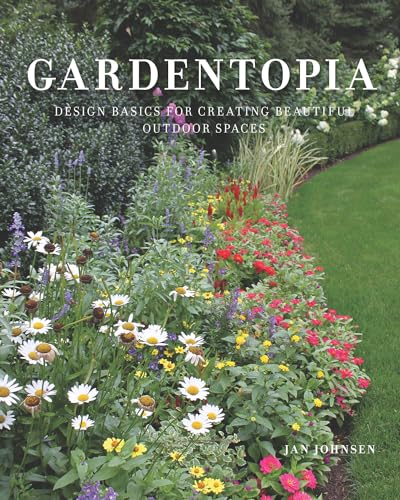 Book cover: “Gardentopia” with a lush garden border image.