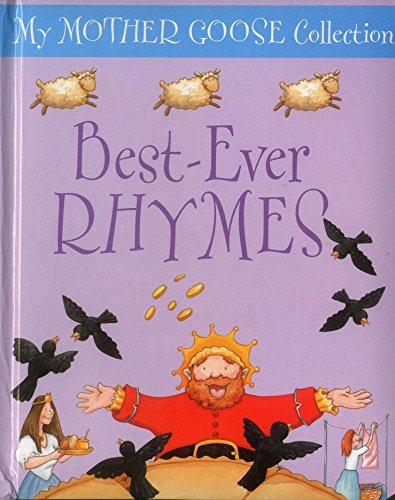 Book cover: “Best Ever Rhymes” with sheep, birds, and a king illustration.