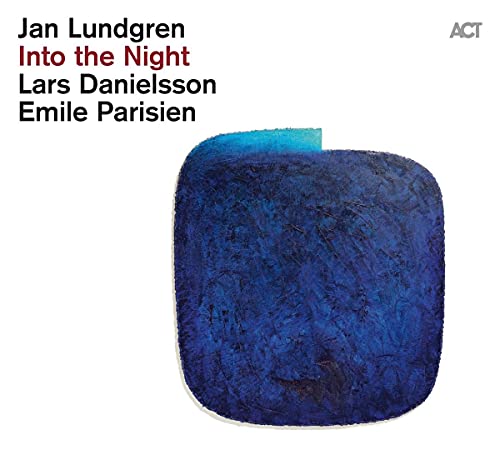 CD cover with text Jan Lundgren Into the Night and a textured blue square.