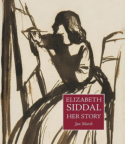 Book cover: “Elizabeth Siddal: Her Story” with abstract ink illustration.