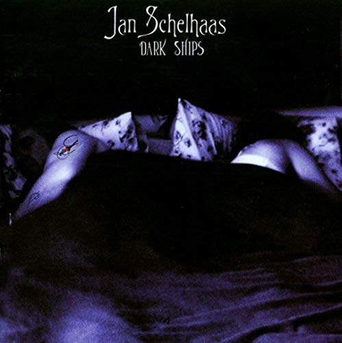 "Album cover for 'Dark Ships' by Jan Schelhaas, featuring a dark, shadowy bed scene."