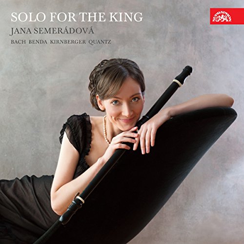 Jana Semerádová holding a flute, album cover for Baroque Flu CD.