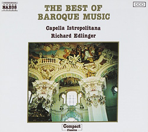 CD cover for “The Best of Baroque Music” featuring ornate church architecture.
