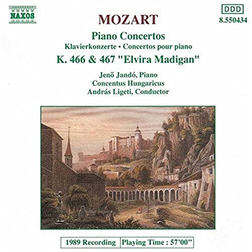 CD cover for Mozart piano concertos with a landscape painting.