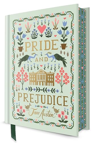 Deluxe edition of "Pride and Prejudice" with floral and bird illustrations.