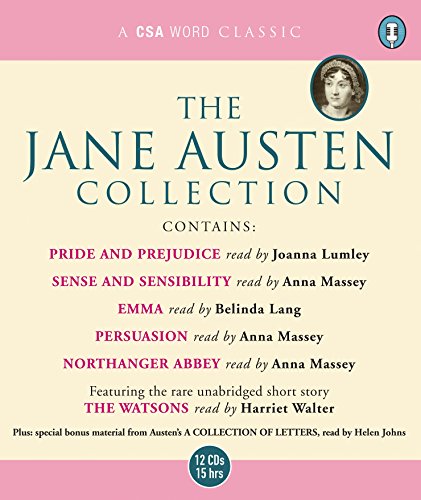 Audiobook collection cover featuring Jane Austen’s novels and a portrait.