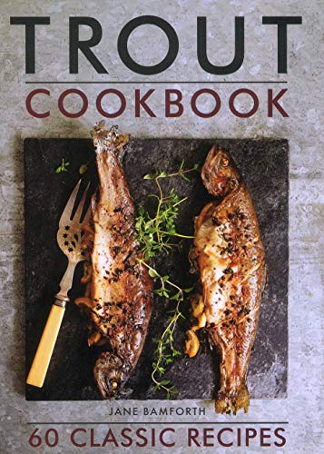 Image of a cookbook with trout recipes, featuring fish photos and cooking illustrations.