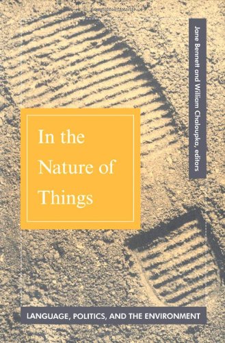 Book cover: yellow rectangle on textured brown background, title "In the Nature of Things".