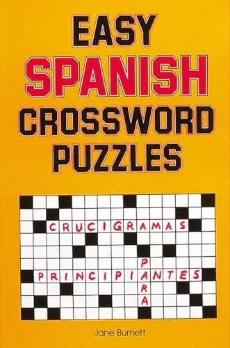 Book cover: "Easy Spanish Crossword Puzzles" with a crossword grid.