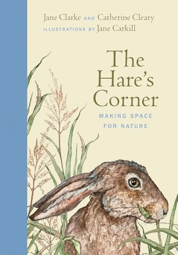 Book cover featuring a watercolor illustration of a hare in tall grass.